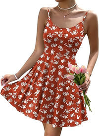 Strappy Floral Casual Pocket Holiday Dress