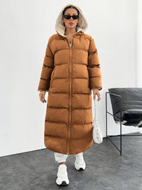 Long Below The Knee Hooded New Leisure Puffer Jacket Coat