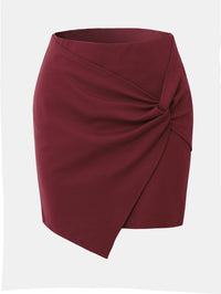 Irregularly Pleated Skirt American Style High Waist With Elastic Waistband