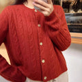 Fashionable Thickened Warm Red Crew-neck Sweater