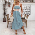 Strap Vintage Print Long Dress