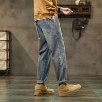 Retro Denim Pants Men's Straight Loose