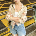 Acetic Acid Printed Ink-Drop Elegant Long-Sleeve Shirt