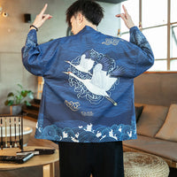 Men's Oversized Loose-fitting Pattern Print Robe Kimono