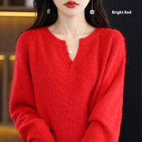 Autumn And Winter Mink Sweater Women's Loose Plus Size Base Fleece Shirt