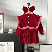 Internet Celebrity Ruffled Bow Little Princess Suit