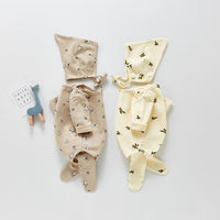 Three-piece Printed Bottoming Romper  Trousers Hat