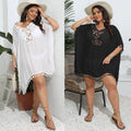 Hand-crocheted Floral Patchwork Tassel Beach Bikini Cover-Up For Women