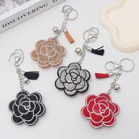 Creative Plum Blossom Hot Rhinestone Keychain Fashion