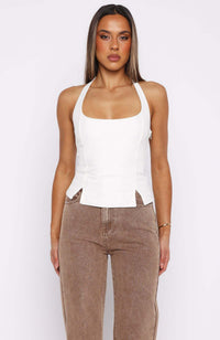 Solid-color Halter Women's Top