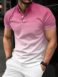 European And American Stand Collar Gradient Casual Golf Short Sleeve