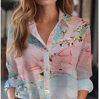 Women's Cardigan 3D Flower Print Long Sleeve Shirt