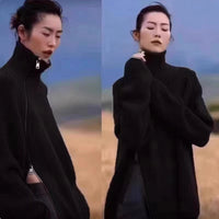 Ladies High Neck Long Sleeve Sweater