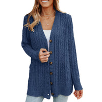 Casual Loose Mid-length Knitted Cardigan Sweater