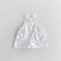 Western Style Fashion Floral Suspender Shorts Baby Two-piece Suit