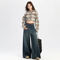 High Waist Slimming Drooping Wide-leg Pants