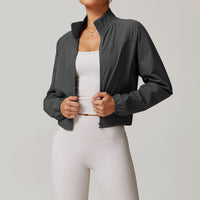 European And American Quick-drying Stand Collar Sports Jacket For Women