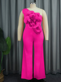 Fashion Three-dimensional Flower Jumpsuit