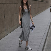 Versatile Slim-fit Striped Slip Dress For Women