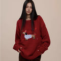 Christmas Red Couple's Sausage Dog Towel Embroidered Sweater
