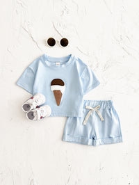 Baby Ice Cream Patch Short Sleeve Suit
