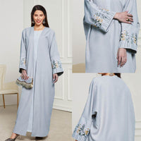 Middle East Muslim Clothing Robe Embroidered Cardigan Dress