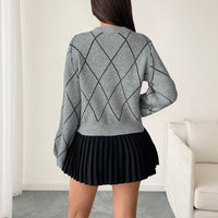 Knitted Sweater Women's Bow Decorative Pullover Sweater