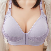 Women's Seamless Plus Size Front Buckle For Underwear Pure Cotton Bra