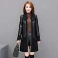 Ladies Leather Thickened Fur Coat Lapel