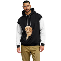 Men's Comfortable Retro Color-Block Long-Sleeve Hoodie