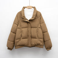 Women's Petite Thick Loose Duck Down Coat With Stand-up Collar For Warmth