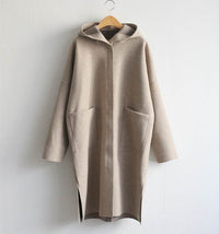 Loose Wool Women's Coat Hooded