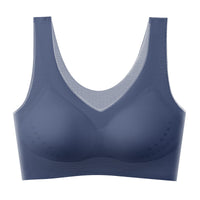 Ice Silk Traceless Underwear Women's One Piece Large Chest Mesh Vent