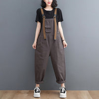 Large Size Loose Comfortable Fashion Patch Pocket Jumpsuit