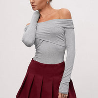 Women's Irregular Off-Shoulder Slim-Fit Long Sleeve