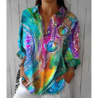 Printed Autumn Leisure Loose Shirt Women's Top