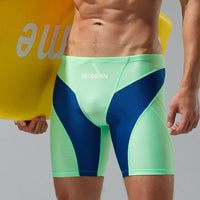 New Fashion Men's Low Waist Long Boxer Swimming Trunks