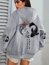 Harajuku Illustration-Print Womens Japanese Mallow Sweatshirt