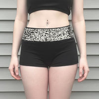 American-style Edgy Sassy Sequined Patchwork Shorts With A High Waist
