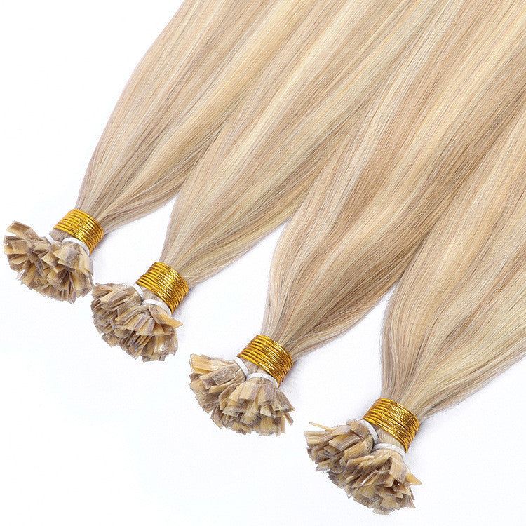 Real human hair seamless flat hair extension