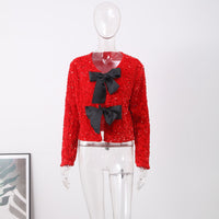 Women's Round Neck Long Sleeve Loose Plus Size Short Top
