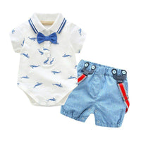 Baby bow tie bag butt shirt set
