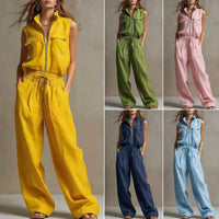 Womens AutumnSummer Casual Loose Sweatshirt And Straight Leg Pants Set