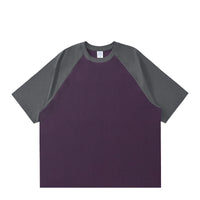 Menswear T-shirt Candy Color Contrast Color Raglan Sleeve