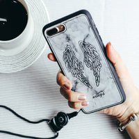 Compatible with Apple , Angel wings marble pattern phone case