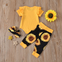 Sunflower pants + three piece Scarf Set