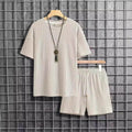 Men's Casual Short-sleeved Shorts Knitting Suit