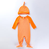 High-quality cotton long-sleeved striped bodysuit