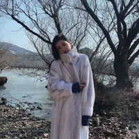 Women's Cross-Design Mink Fur CoatFull-Fur Integrated Design