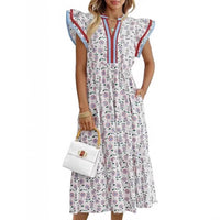 Summer New Stylish Elegant V-Neck Floral Print Dress